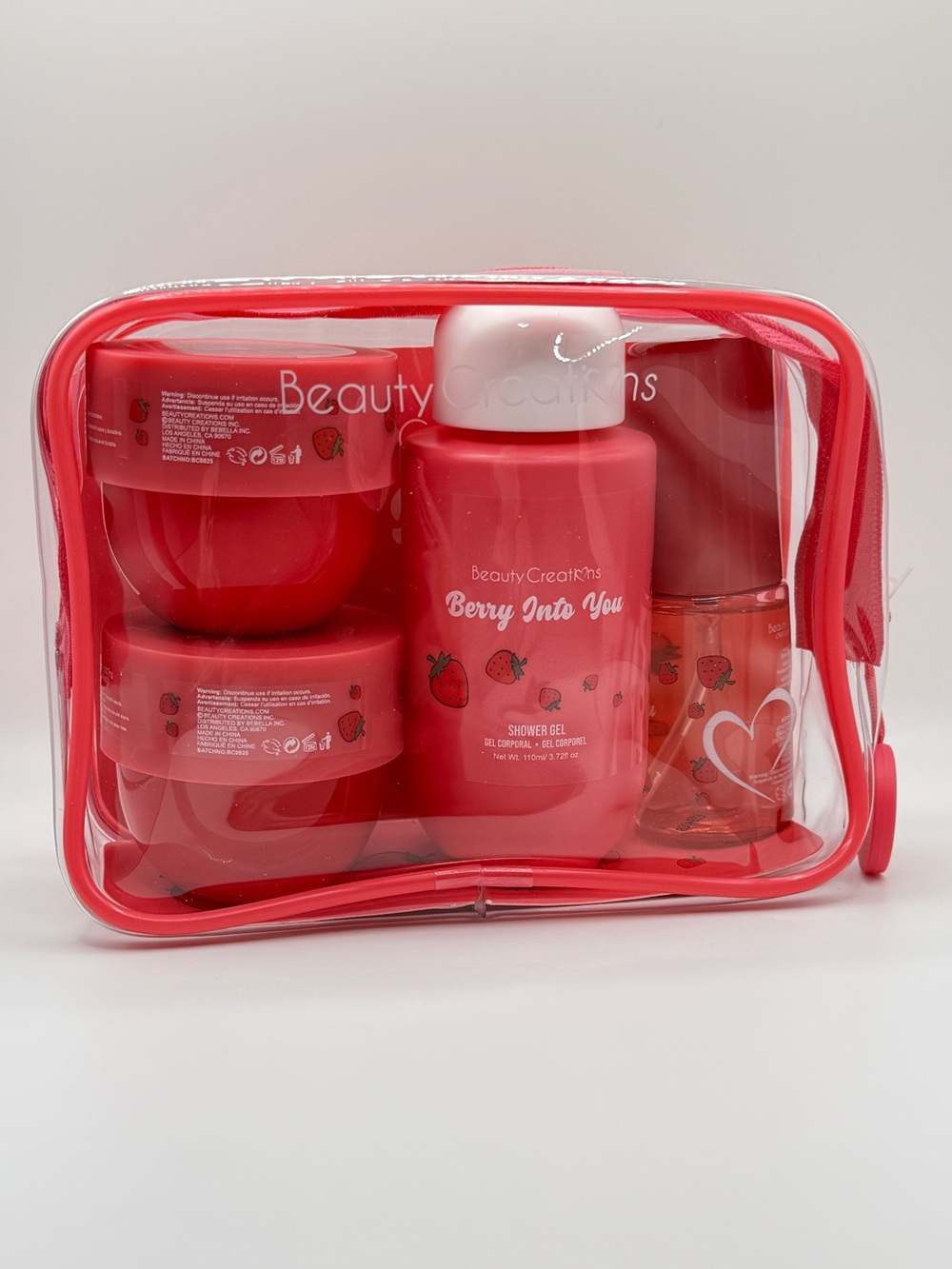 Beauty Creations Pink-Red Berry Into You Shower & Body Gift Set